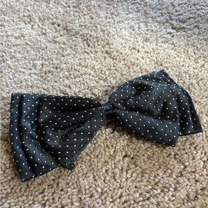 Polka Dot Black Hair Bow for Kids
